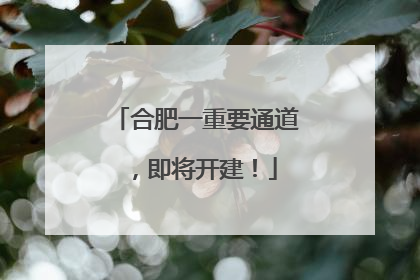 合肥一重要通道，即将开建！
