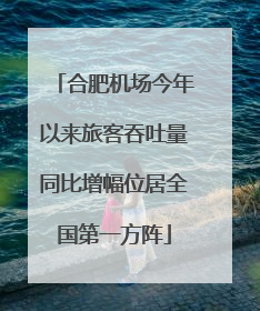 合肥机场今年以来旅客吞吐量同比增幅位居全国第一方阵