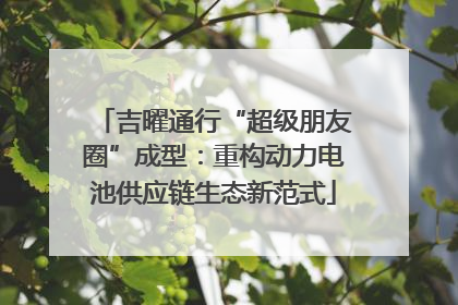 吉曜通行“超级朋友圈”成型：重构动力电池供应链生态新范式