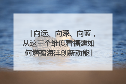 向远、向深、向蓝，从这三个维度看福建如何增强海洋创新动能