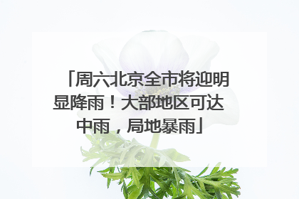 周六北京全市将迎明显降雨！大部地区可达中雨，局地暴雨