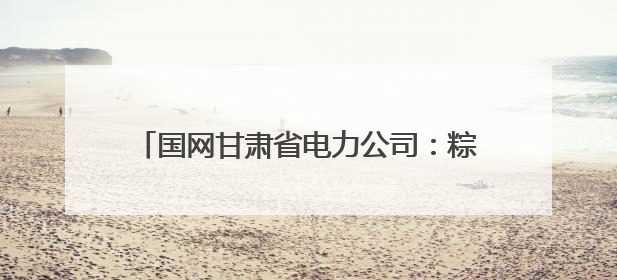 国网甘肃省电力公司：粽香迎端午 保电护安康