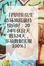 四川安岳生态环境质量持续向好：2024年优良天数324天，多项数据实现100%