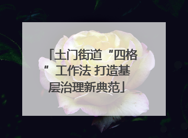 土门街道“四格”工作法 打造基层治理新典范