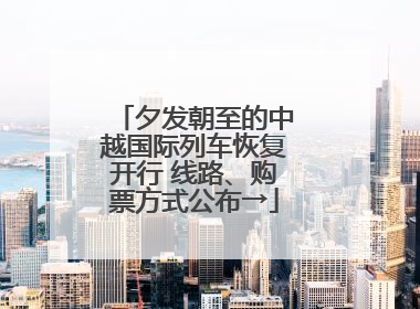 夕发朝至的中越国际列车恢复开行 线路、购票方式公布→