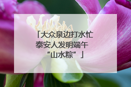 大众泉边打水忙 泰安人发明端午“山水粽”