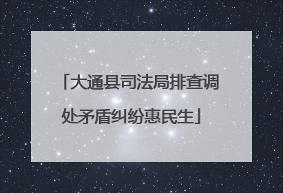 大通县司法局排查调处矛盾纠纷惠民生