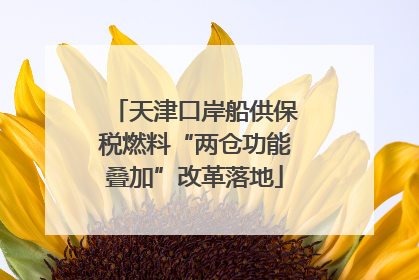 天津口岸船供保税燃料“两仓功能叠加”改革落地