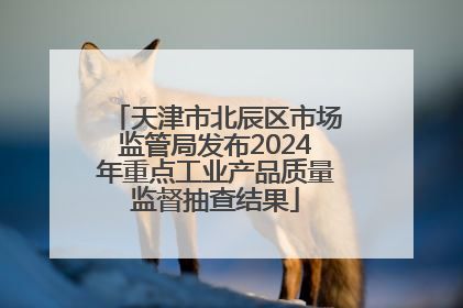天津市北辰区市场监管局发布2024年重点工业产品质量监督抽查结果