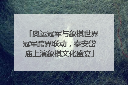 奥运冠军与象棋世界冠军跨界联动，泰安岱庙上演象棋文化盛宴