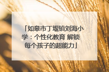 如皋市丁堰镇刘海小学：个性化教育 解锁每个孩子的超能力