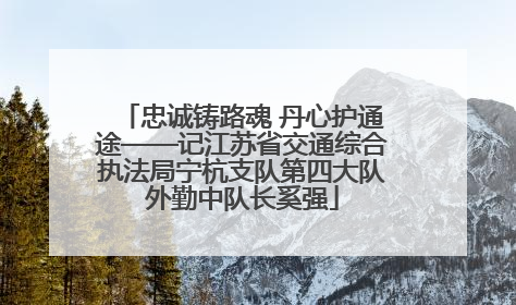 忠诚铸路魂 丹心护通途——记江苏省交通综合执法局宁杭支队第四大队外勤中队长奚强