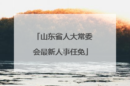 山东省人大常委会最新人事任免