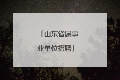 山东省属事业单位招聘