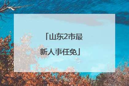 山东2市最新人事任免