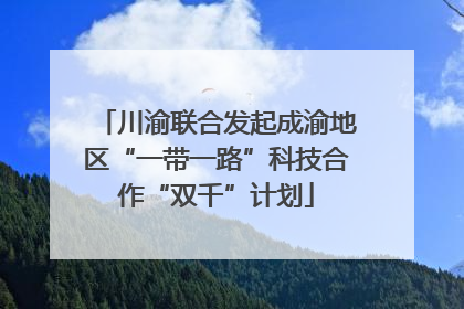 川渝联合发起成渝地区“一带一路”科技合作“双千”计划