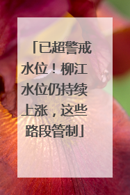 已超警戒水位！柳江水位仍持续上涨，这些路段管制