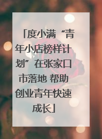 度小满“青年小店榜样计划”在张家口市落地 帮助创业青年快速成长