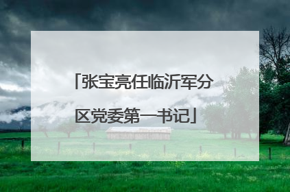 张宝亮任临沂军分区党委第一书记