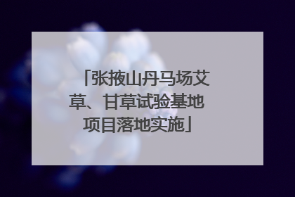 张掖山丹马场艾草、甘草试验基地项目落地实施