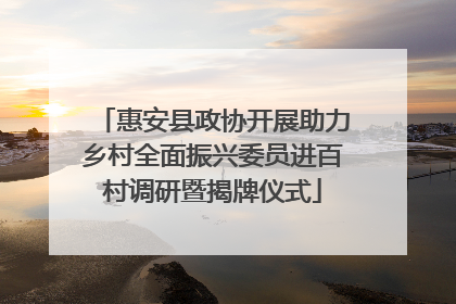 惠安县政协开展助力乡村全面振兴委员进百村调研暨揭牌仪式