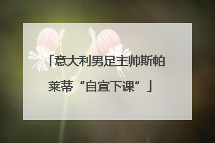 意大利男足主帅斯帕莱蒂“自宣下课”