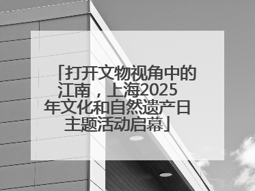 打开文物视角中的江南，上海2025年文化和自然遗产日主题活动启幕