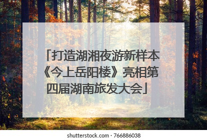 打造湖湘夜游新样本《今上岳阳楼》亮相第四届湖南旅发大会