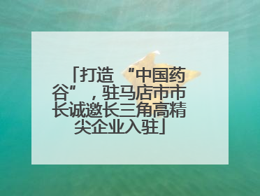 打造 “中国药谷”，驻马店市市长诚邀长三角高精尖企业入驻