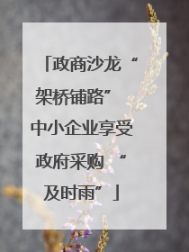 政商沙龙“架桥铺路” 中小企业享受政府采购 “及时雨”