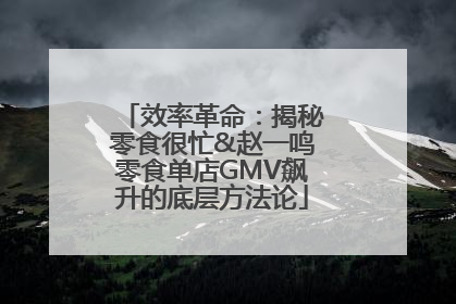 效率革命：揭秘零食很忙&赵一鸣零食单店GMV飙升的底层方法论