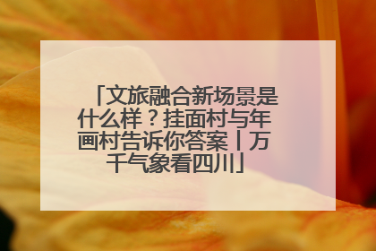 文旅融合新场景是什么样？挂面村与年画村告诉你答案丨万千气象看四川