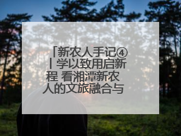 新农人手记④丨学以致用启新程 看湘潭新农人的文旅融合与产业升级之路