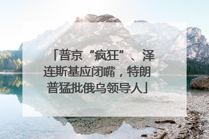 普京“疯狂”、泽连斯基应闭嘴，特朗普猛批俄乌领导人