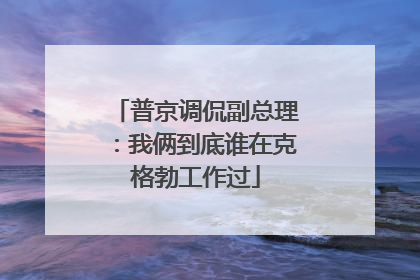 普京调侃副总理：我俩到底谁在克格勃工作过