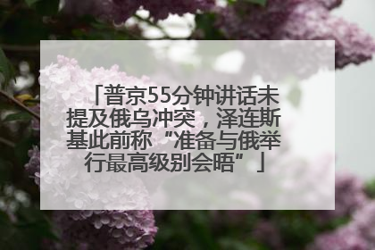 普京55分钟讲话未提及俄乌冲突，泽连斯基此前称“准备与俄举行最高级别会晤”