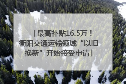 最高补贴16.5万！衡阳交通运输领域“以旧换新”开始接受申请
