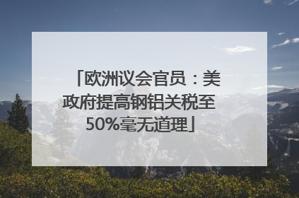 欧洲议会官员：美政府提高钢铝关税至50%毫无道理