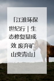 江淮环保世纪行｜生态修复显成效 废弃矿山变青山