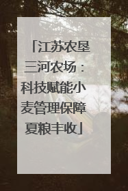 江苏农垦三河农场：科技赋能小麦管理保障夏粮丰收