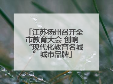 江苏扬州召开全市教育大会 创响“现代化教育名城”城市品牌