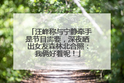 汪峰称与宁静牵手是节目需要，深夜晒出女友森林北合照：我俩好着呢！