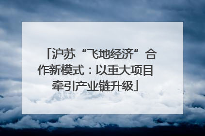 沪苏“飞地经济”合作新模式：以重大项目牵引产业链升级