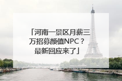 河南一景区月薪三万招募颜值NPC？最新回应来了