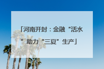 河南开封：金融“活水”助力“三夏”生产
