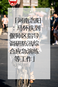 河南洛阳：马怀庆到偃师区指导调研防汛综合应急演练等工作