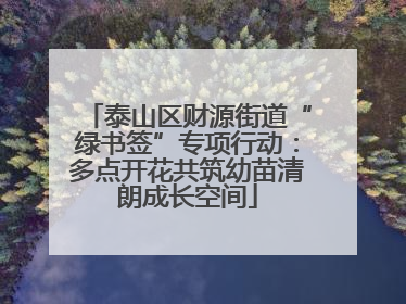 泰山区财源街道“绿书签”专项行动：多点开花共筑幼苗清朗成长空间