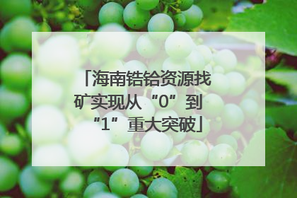 海南锆铪资源找矿实现从“0”到“1”重大突破