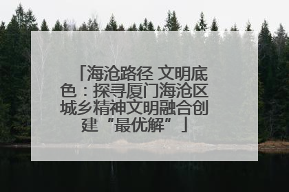 海沧路径 文明底色：探寻厦门海沧区城乡精神文明融合创建“最优解”