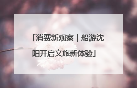 消费新观察｜船游沈阳开启文旅新体验